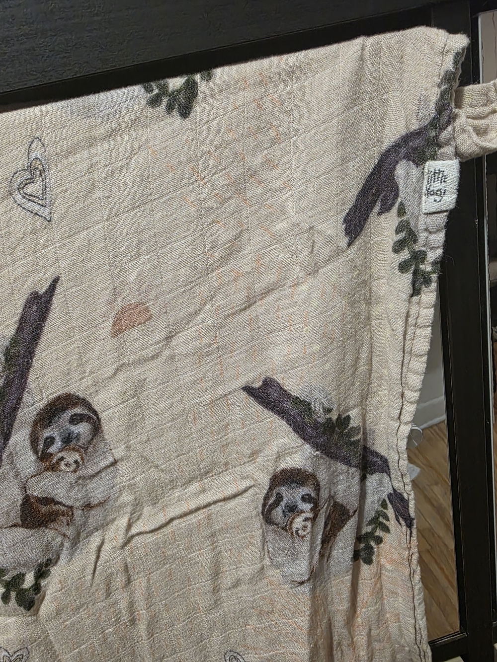 Baby Muslin Sloth Print Blanket - Neutral Doudou Little Yogi